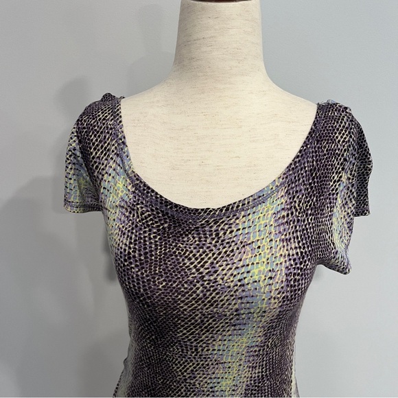 Rachel Roy Snakeprint Fitted‎ Short Dress Small - Picture 2 of 6